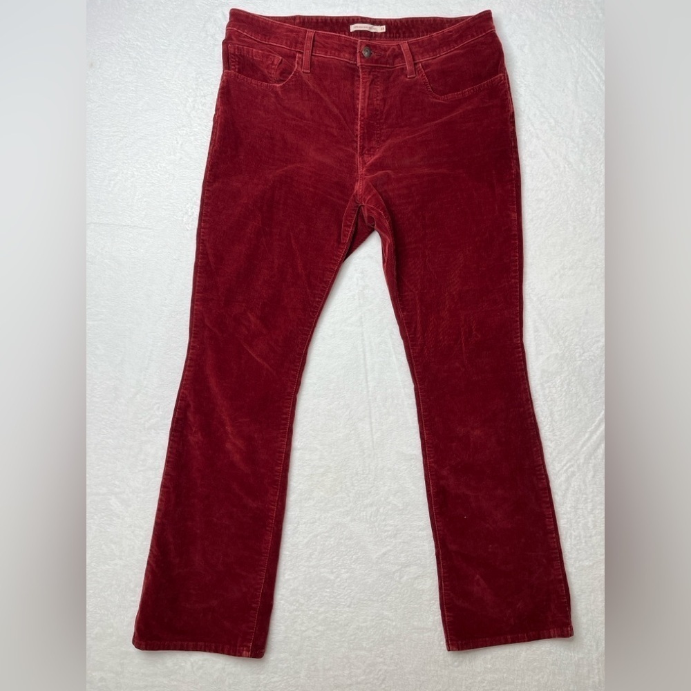 Levi’s 725 High Rise Boot Cut Maroon Corduroy Pants Sz 33 Academia Gilmore Girls - Picture 6 of 14